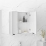 Armario de baño con espejo blanco brillante 64x20x67 cm de vidaXL, Tocadores de baño - Ref: Foro24-811319, Precio: 88,20 €, D...