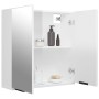 Armario de baño con espejo blanco brillante 64x20x67 cm de vidaXL, Tocadores de baño - Ref: Foro24-811319, Precio: 88,20 €, D...