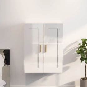 Plywood white gloss wall cabinet 69.5x32.5x90cm by vidaXL, Shelves and shelves - Ref: Foro24-812300, Price: 62,16 €, Discount: %