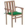 Stackable garden chairs 4 pcs solid teak wood with cushions by vidaXL, Garden chairs - Ref: Foro24-3073384, Price: 467,80 €, ...