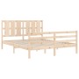 Bed frame with solid wood headboard 160x200 cm by vidaXL, Beds and slatted bases - Ref: Foro24-3194126, Price: 149,69 €, Disc...