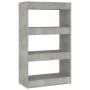 Estantería/divisor madera ingeniería gris hormigón 60x30x103 cm de vidaXL, Librerías y estanterías - Ref: Foro24-811659, Prec...