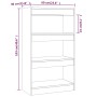 Estantería/divisor madera ingeniería gris hormigón 60x30x103 cm de vidaXL, Librerías y estanterías - Ref: Foro24-811659, Prec...