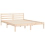 Bed frame with solid wood headboard 160x200 cm by vidaXL, Beds and slatted bases - Ref: Foro24-3194126, Price: 149,69 €, Disc...