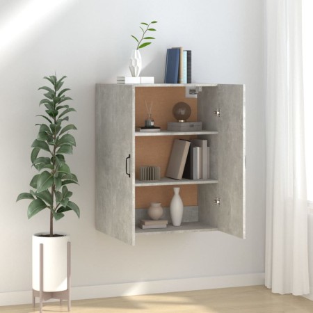 Betongrauer Hängeschrank aus Holzwerkstoff, 69,5 x 34 x 90 cm von vidaXL, Schließfächer und Lagerschränke - Ref: Foro24-81227...