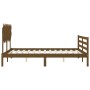 Honey brown solid wood bed frame and headboard 140x200 cm by vidaXL, Beds and slatted bases - Ref: Foro24-3195289, Price: 149...