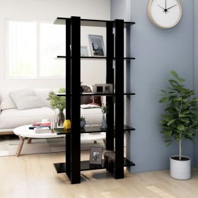 Black engineered wood shelving/divider 80x30x160 cm by vidaXL, Bookcases and shelves - Ref: Foro24-811566, Price: 62,99 €, Di...