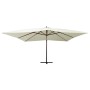 Cantilever umbrella with white wooden post, sand color, 400x300 cm. by vidaXL, Umbrellas - Ref: Foro24-318429, Price: 149,35 ...