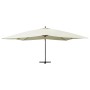 Cantilever umbrella with white wooden post, sand color, 400x300 cm. by vidaXL, Umbrellas - Ref: Foro24-318429, Price: 149,35 ...