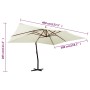 Cantilever umbrella with white wooden post, sand color, 400x300 cm. by vidaXL, Umbrellas - Ref: Foro24-318429, Price: 149,35 ...