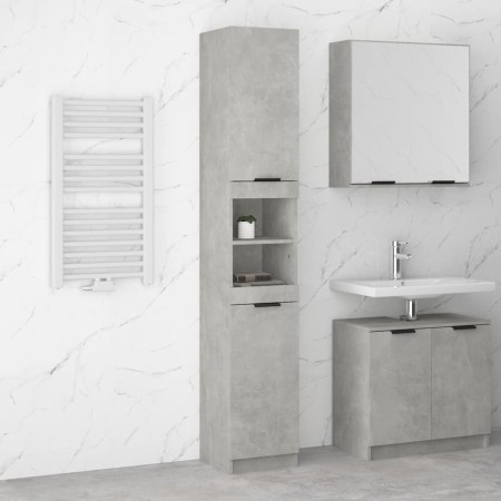 Concrete gray plywood bathroom cabinet 32x34x188.5 cm by vidaXL, Lockers and storage cabinets - Ref: Foro24-811326, Price: 99...