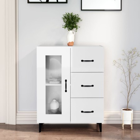 Glossy white plywood sideboard 69.5x34x90 cm by vidaXL, Sideboards - Ref: Foro24-812219, Price: 83,99 €, Discount: %