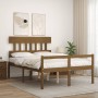 Elderly bed with honey brown wooden headboard 120x200 cm by vidaXL, Beds and slatted bases - Ref: Foro24-3195414, Price: 128,...