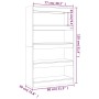 Estantería/divisor madera de ingeniería negro 80x30x135 cm de vidaXL, Librerías y estanterías - Ref: Foro24-811710, Precio: 6...