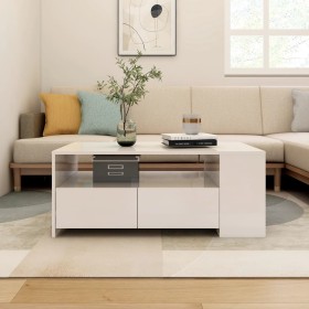 Glossy white engineered wood coffee table 102x55x42 cm by vidaXL, Coffee table - Ref: Foro24-810923, Price: 107,62 €, Discoun...