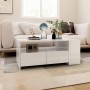 Glossy white engineered wood coffee table 102x55x42 cm by vidaXL, Coffee table - Ref: Foro24-810923, Price: 107,62 €, Discoun...