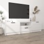 Glossy white plywood TV cabinet 140x35x40 cm by vidaXL, TV Furniture - Ref: Foro24-811454, Price: 75,82 €, Discount: %