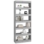 Estantería/divisor madera ingeniería gris hormigón 80x30x198 cm de vidaXL, Librerías y estanterías - Ref: Foro24-811731, Prec...