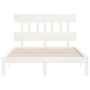 White solid wood bed frame with headboard 120x200 cm by vidaXL, Beds and slatted bases - Ref: Foro24-3193592, Price: 129,65 €...