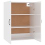 Glossy white engineered wood hanging cabinet 69.5x34x90 cm by vidaXL, Lockers and storage cabinets - Ref: Foro24-812273, Pric...