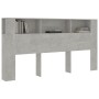 Mueble cabecero gris hormigón 200x18,5x104,5 cm de vidaXL, Cabeceros y pies de cama - Ref: Foro24-811956, Precio: 95,72 €, De...