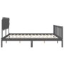 Gray solid wood bed frame with headboard 120x200 cm by vidaXL, Beds and slatted bases - Ref: Foro24-3193463, Price: 139,07 €,...