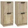 Aparadores 2 uds madera contrachapada roble Sonoma 30x30x70 cm de vidaXL, Aparadores - Ref: Foro24-811176, Precio: 84,65 €, D...