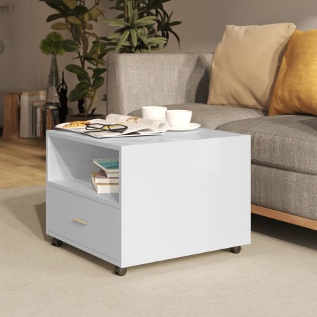 Glossy white plywood coffee table 55x55x40 cm by vidaXL, Coffee table - Ref: Foro24-810932, Price: 74,43 €, Discount: %