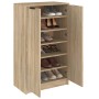 Mueble zapatero madera contrachapada roble Sonoma 59x35x100 cm de vidaXL, Zapateros y organizadores de calzado - Ref: Foro24-...