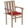 Stackable garden chairs, set of 8, made of solid teak wood with cushions. by vidaXL, Garden chairs - Ref: Foro24-3073439, Pri...