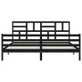 Bed frame with black solid wood headboard 200x200 cm by vidaXL, Beds and slatted bases - Ref: Foro24-3194920, Price: 164,68 €...