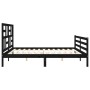 Bed frame with black solid wood headboard 200x200 cm by vidaXL, Beds and slatted bases - Ref: Foro24-3194920, Price: 164,68 €...