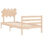 Bed frame with solid wood headboard 100x200 cm by vidaXL, Beds and slatted bases - Ref: Foro24-3195276, Price: 92,99 €, Disco...