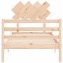 Bed frame with solid wood headboard 100x200 cm by vidaXL, Beds and slatted bases - Ref: Foro24-3195276, Price: 92,99 €, Disco...