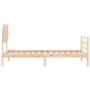 Bed frame with solid wood headboard 100x200 cm by vidaXL, Beds and slatted bases - Ref: Foro24-3195276, Price: 92,99 €, Disco...