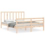 Estructura de cama con cabecero madera maciza 160x200 cm de vidaXL, Camas y somieres - Ref: Foro24-3193801, Precio: 137,17 €,...