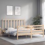 Estructura de cama con cabecero madera maciza 160x200 cm de vidaXL, Camas y somieres - Ref: Foro24-3193801, Precio: 137,17 €,...