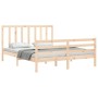 Estructura de cama con cabecero madera maciza 160x200 cm de vidaXL, Camas y somieres - Ref: Foro24-3193801, Precio: 137,17 €,...