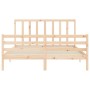 Estructura de cama con cabecero madera maciza 160x200 cm de vidaXL, Camas y somieres - Ref: Foro24-3193801, Precio: 137,17 €,...