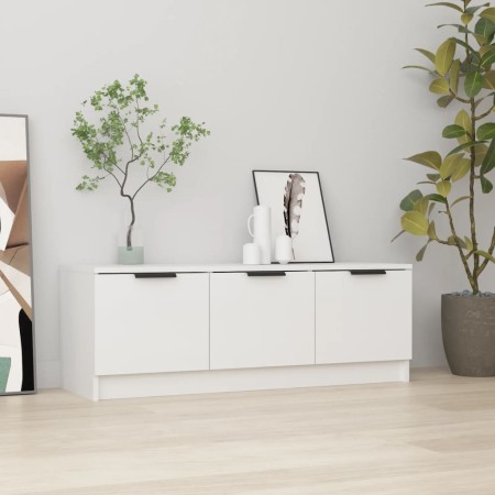 Glossy white plywood TV cabinet 102x35x36.5 cm by vidaXL, TV Furniture - Ref: Foro24-811364, Price: 74,32 €, Discount: %