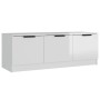 Glossy white plywood TV cabinet 102x35x36.5 cm by vidaXL, TV Furniture - Ref: Foro24-811364, Price: 74,32 €, Discount: %