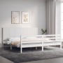 White solid wood bed frame with headboard 200x200 cm by vidaXL, Beds and slatted bases - Ref: Foro24-3194527, Price: 181,80 €...