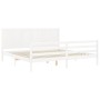 White solid wood bed frame with headboard 200x200 cm by vidaXL, Beds and slatted bases - Ref: Foro24-3194527, Price: 181,80 €...