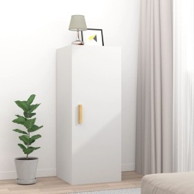 White engineered wood wall cabinet 34.5x34x90 cm by vidaXL, Shelves and shelves - Ref: Foro24-812429, Price: 49,39 €, Discoun...