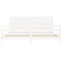 White solid wood bed frame with headboard 200x200 cm by vidaXL, Beds and slatted bases - Ref: Foro24-3194527, Price: 181,80 €...