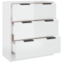 Aparador de madera contrachapada blanco brillante 60x30x70 cm de vidaXL, Aparadores - Ref: Foro24-811076, Precio: 97,33 €, De...