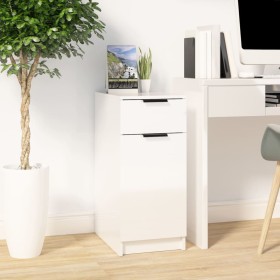 Glossy white plywood desk cabinet 33.5x50x75 cm by vidaXL, Lockers and storage cabinets - Ref: Foro24-811508, Price: 76,99 €,...