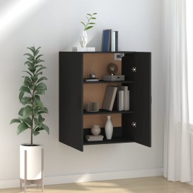 Black engineered wood hanging cabinet 69.5x34x90 cm by vidaXL, Lockers and storage cabinets - Ref: Foro24-812268, Price: 69,9...