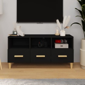 Black plywood TV cabinet 102x36x50 cm by vidaXL, TV Furniture - Ref: Foro24-812601, Price: 63,00 €, Discount: %