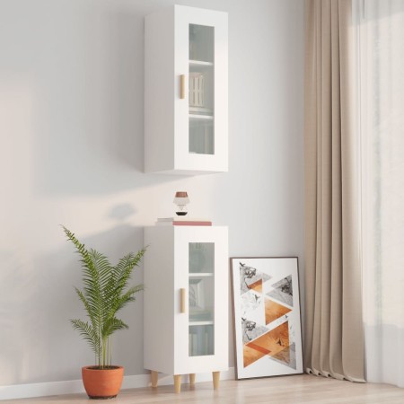 White engineered wood wall cabinet 34.5x34x90 cm by vidaXL, Sideboards - Ref: Foro24-812447, Price: 51,99 €, Discount: %